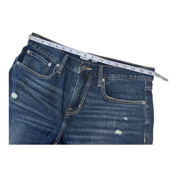 Old Navy Athletic Taper Jeans Men's 32X30 Blue Denim Build In Flex -Distressed - Picture 5 of 12